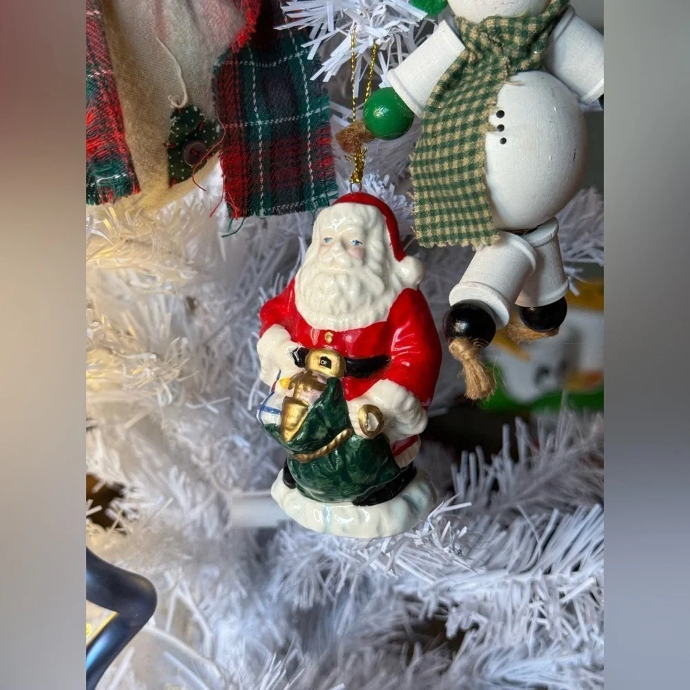 Festive Snowman and Santa Holiday Ornaments Set